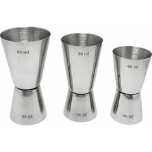 Weather Forecast 3’lü Jigger Çelik Kokteyl Bardak 20/40, 25/50, 30/60 ml Kullanışlı Ölçüm Aracı CIN438