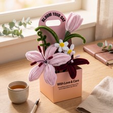 The Gookie Flora Box Şönil Çiçek Yapım Kiti – Dıy Hediye Çiçek Kutusu, Sevgiliye ve Arkadaşa