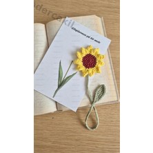 Ayçiçeği El Emeği Örgü Kitap Ayracı  kadercakil