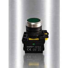 GWEST A5 - 10D 1no Işıklı Yaylı Buton 220V Ac/dc  Yeşil