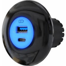 Goldsea Marine Gömme Panel & Mobilya Tipi Çift Portlu Hızlı Şarj Soketi (Usb-A + Type-C) 12V - 24V Dc / 5V Dc