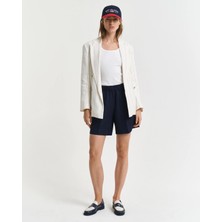Gant Women's Navy Relaxed Fit Linen Shorts