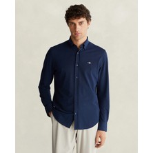 Gant Men's Navy Button-Down Collar Logo Shirt