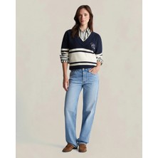 Gant Women's Blue Straight Fit Pants