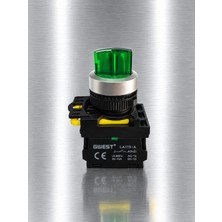 GWEST A5 - 20XSD-24 2no 1-0-2 Işıklı Mandal Buton  24V Ac/dc  Yeşil