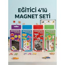 Farbu Oyuncak 4'lü Magnet Oyun Seti 30 Parça Taşıtlar Meyveler Hayvanlar ve 70 Parça Alfabe Oyun Seti