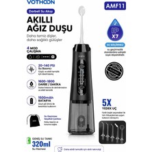 Şarjlı Ağız Duşu Diş Bakım Cihazı 4 Modlu Diş Arası Temizleyici 320ML 5 Başlıklı 1500 Mah Kablosuz