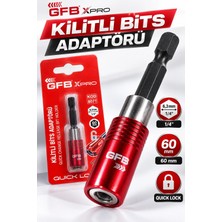Ellante Gfb X-Pro Kilitli Bits Adaptörü 60 mm 1/4" Manyetik Quick Lock Hızlı Uç Değiştirme Aparatı