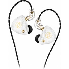 Wogel X3 Pro Beyaz Profesyonel Dinamik Sürücü In Ear Monitör Iem Kablolu Kulak Içi Oyuncu Yayıncı Günlük Kullanım Kulaklık ( 3.5mm Jacklı )