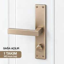 Badem10 Alm Victoria (1 Takım) Kum Beji Aynalı Wc - Lavabo Sağa Açılır Kapı Kolu Montaj Vidaları Dahil Kol