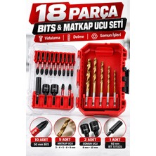 Ellante Gfb X-Pro 18 Parça Bits & Matkap Ucu Seti – 50 mm Vidalama Uçları, 3-8 mm Matkap Uçları, Somun Uçları ve Bit Tutucu