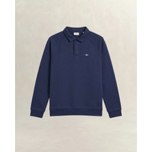 Gant Men's Navy Button Collar Sweatshirt