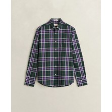 Gant Men's Green Checked %100 Cotton Shirt