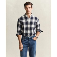 Gant Men's Navy Checked Poplin Shirt