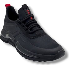 G-Class 836-26 Deri Slip-On Anatomik Erkek Sneaker Siyah Kırmızı
