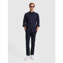 Cacharel Navy Slim Fit Chino Trousers