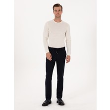 Cacharel Navy Slim Fit Drawstring Waist Canvas Trousers