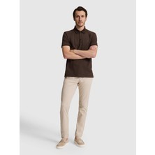 Cacharel Beige Slim Fit Cotton Blend Canvas Trousers