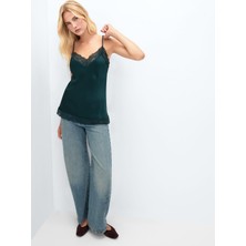 Intimissimi Silk Tank Top With Lace