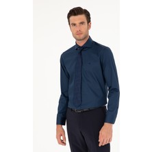 Cacharel Navy Slim Fit Cotton Classic Shirt