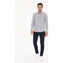 Cacharel Navy Slim Fit Drawstring Waist Canvas Trousers