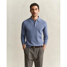 Gant Men's Blue Regular Fit Polo Sweater