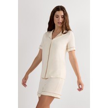 Intimissimi Modal Front-Closure Short Sleeve Blouse