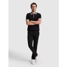 Cacharel Black Slim Fit Cotton Blend Canvas Pants