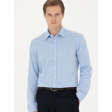 Cacharel Light Blue Slim Fit Long Sleeve Classic Shirt