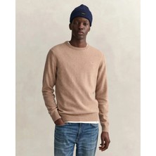 Gant Men's Beige Regular Fit Crew Neck Wool Sweater
