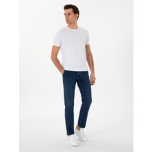 Cacharel Navy Slim Fit Cotton Blend Jeans
