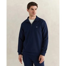 Gant Men's Navy Relaxed Fit Half-Zip Logo Sweatshirt