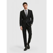 Cacharel Black Slim Fit Wool Blend Striped Suit