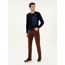 Cacharel Brown Straight Fit Cotton Blend Corduroy Trousers