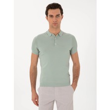 Cacharel Mint Slim Fit Polo Collar Knit T-Shirt