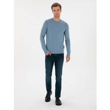Cacharel Petrol Blue Slim Fit Cotton Blend Jeans