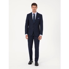 Cacharel Navy Slim Fit Striped Peak Lapel Suit