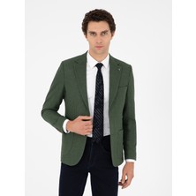 Cacharel Khaki Slim Fit Wool Blend Herringbone Sport Coat