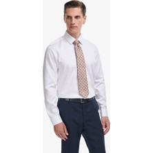 Cacharel White Slim Fit Long Sleeve Basic Shirt