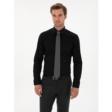 Cacharel Black Slim Fit Cotton Blend Shirt
