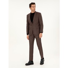 Cacharel Brown Slim Fit Wool Blend Suit