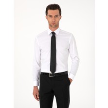 Cacharel White Slim Fit Non-Iron Cotton Blend Classic Shirt