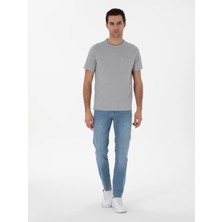 Cacharel Light Blue Slim Fit Cotton Blend Jeans