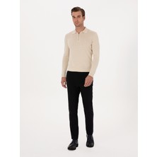 Cacharel Navy Slim Fit Basic Canvas Trousers
