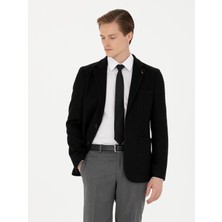 Cacharel Black Slim Fit Wool Blend Classic Blazer