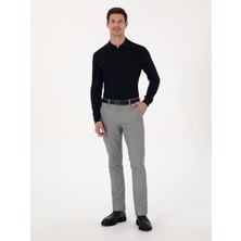 Cacharel Grey Slim Fit Micro Patterned Cotton Blend Canvas Trousers