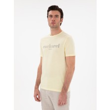 Cacharel Yellow Regular Fit Crew Neck Patterned T-Shirt