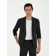 Cacharel Black Slim Fit Wool Blend Blazer