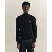 Gant Men's Black Regular Fit Half-Zip Sweater