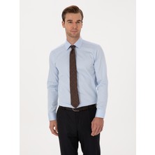Cacharel Light Blue Slim Fit %100 Cotton Classic Shirt